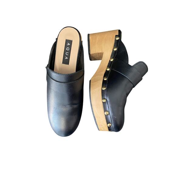 FALL SEASON BOHO Vintage Black Block Heels Leather Tan Platform SHOES Size 6 - Picture 3 of 5